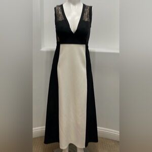 BCBG Black and Cream Maxi Dress